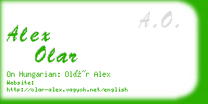 alex olar business card